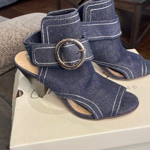 Denim wedges